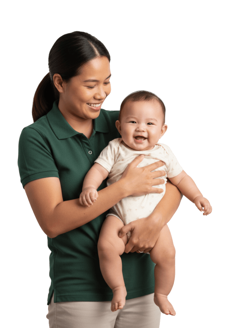 Smiling nanny ready to help