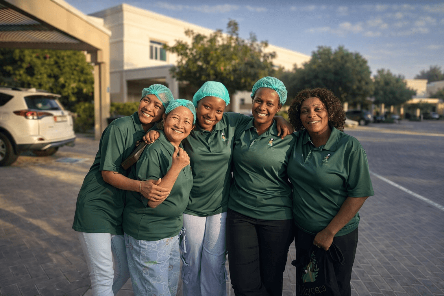 A Lillycare nanny enjoying a calm moment with a child outdoors